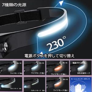 ヘッドライト 充電式 led usb充電式 防...の詳細画像1