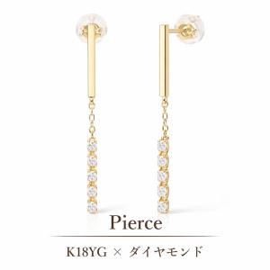 K18 YG PG 0.04ct フラワーモチーフ ダイヤモンド ピアス 送料無料 18K