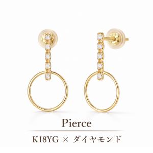 K18 ピアス ダイヤモンド 0.1ct 揺れる シンプル 上品 華奢 18金 