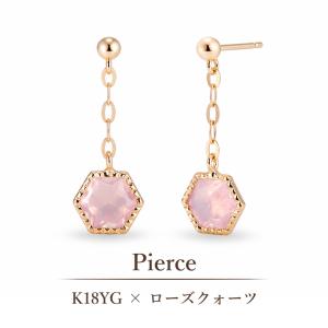 K18YG オパール ピアス フックピアス 一粒 オーバル 覆輪留め 1.20ct