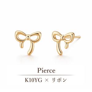 ete（エテ） K10PG ピンクゴールド リボンモチーフ ピアス レディース