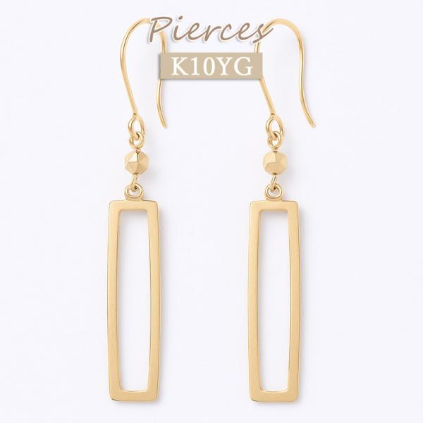 K10YG ピアス 地金ピアス フックピアス ゴールド 揺れるピアス シンプル 上品 日本製 フレー...