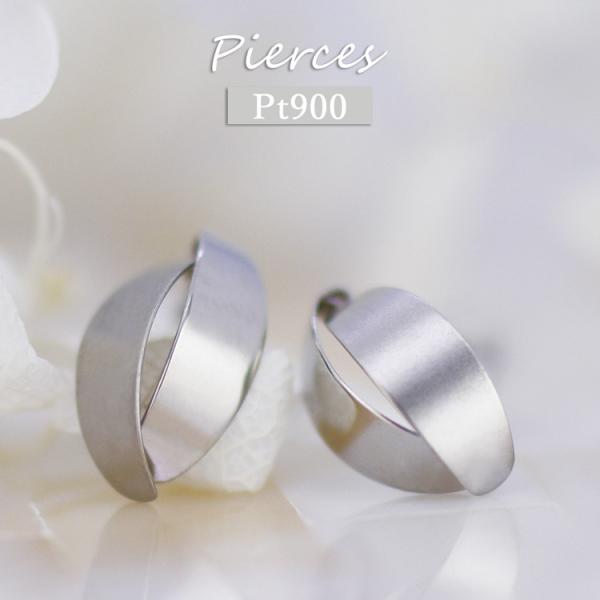Pt900 ピアス つや消し 鏡面 コンビ仕上げ 地金 スタッドピアス 日本製 プラチナピアス 金属...