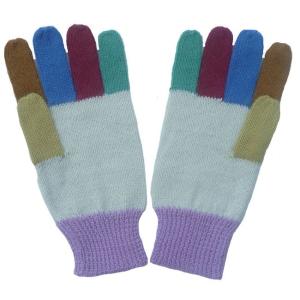 ALA-069F アルパカ１００％手袋　カラフル柄　女性用 ソフト　暖かい　可愛い マルチカラー｜elgusto