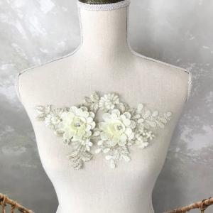 モチーフレース 立体フラワー 花 レースアップ...の詳細画像2