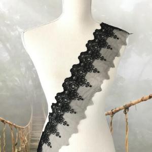 レース 花柄 黒 花模様 ブラック 花柄 チュールレース