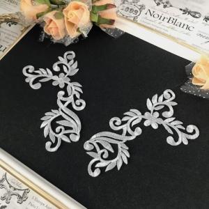 刺繍ワッペン アイロン接着可 シルバー レオタ...の詳細画像1