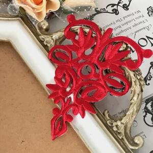 モチーフ ワッペン アイロン用 貼り付け アップリケ レッド ハンドメイド パーツ 衣装 レオタード