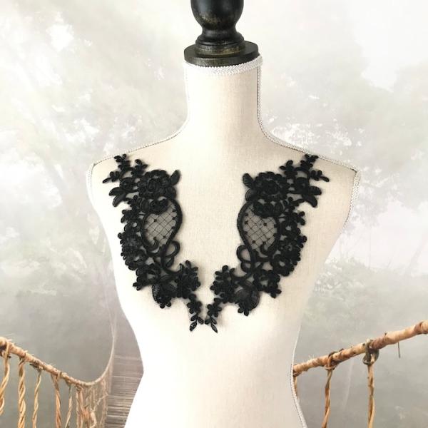 レースモチーフ チュールモチーフ 衣装 装飾 ブラック お花 服飾 レオタード バトンモチーフ 新体...