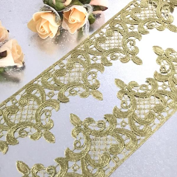 レース リボン 手芸 ゴールド 花柄 ケミカルレース 金色 衣装 レオタード ドレス 装飾 バレエ衣...