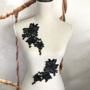 モチーフレース 3D お花 ビーズ付き ペアセ...の詳細画像1