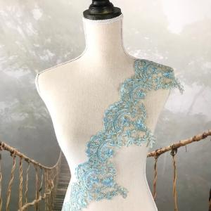 レース 手芸 幅広 ブルー ゴールド バレエ衣装 衣装