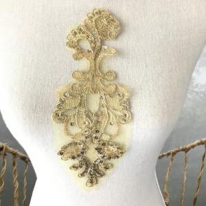 スパンコール ゴールド モチーフ 花柄 衣装 ...の詳細画像1