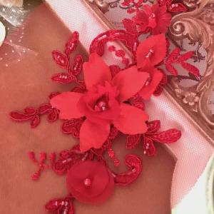モチーフ 衣装 レッド 花 ビーズ付き チュー...の詳細画像5