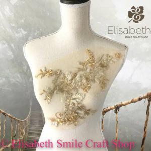 モチーフ ゴールド チュールモチーフ 模様 ネックライン 刺繍モチーフ