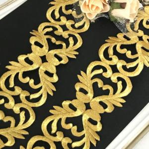 レース アップリケ アイロン用 ゴールド 衣装...の詳細画像1