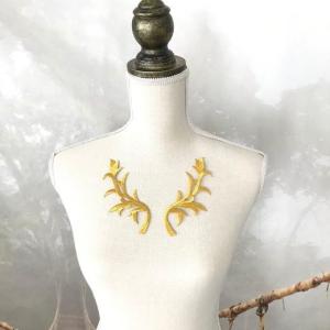 アップリケ ゴールド 刺繍ワッペン レオタード...の詳細画像2