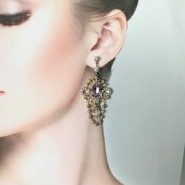 ピアス ラインストーンピアス 衣装 花 イヤリング アクセサリー 大きい デザインピアス 社交ダンス...