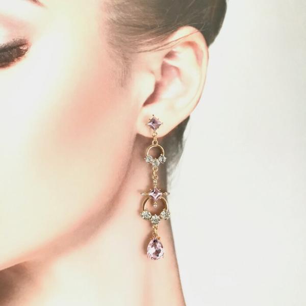 ラインストーン ピアス 衣装 イヤリング アクセサリー デザインピアス 社交ダンス ベリーダンス ド...