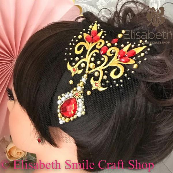 ヘアアクセサリー 髪飾り ヘア飾り 舞台衣装 ステージ衣装 ダンス衣装 社交ダンス フィギア衣装 競...