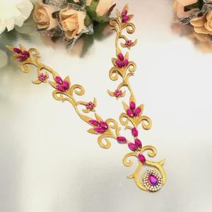 ゴールド レオタード バトン モチーフ ネックライン