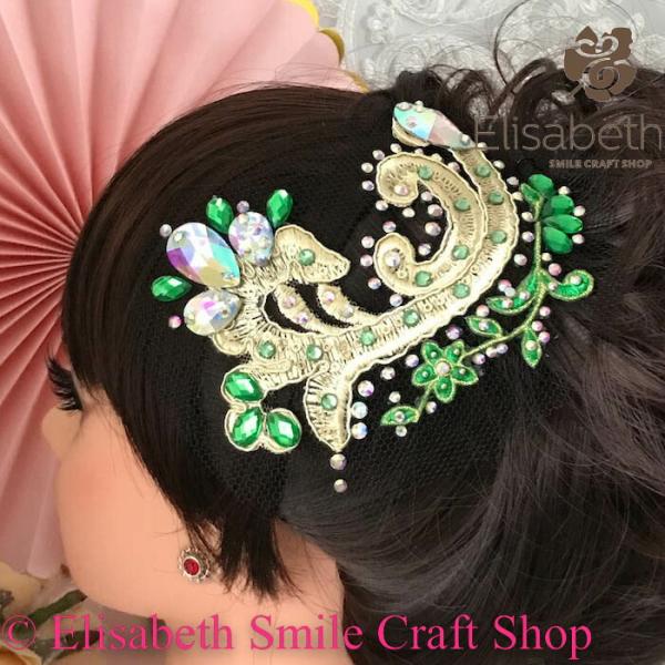 ヘアアクセサリー 髪飾り ヘア飾り 舞台衣装 ステージ衣装 ダンス衣装 社交ダンス フィギア衣装 競...