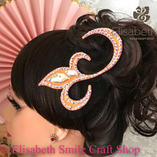 ヘアアクセサリー 髪飾り ヘア飾り 舞台衣装 ステージ衣装 ダンス衣装 社交ダンス フィギア衣装 競...