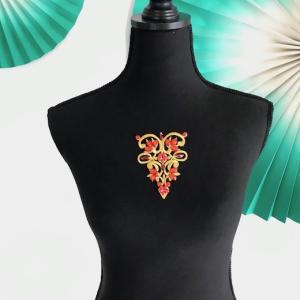 モチーフ アイロン用 ゴールド レッド ライン...の詳細画像3