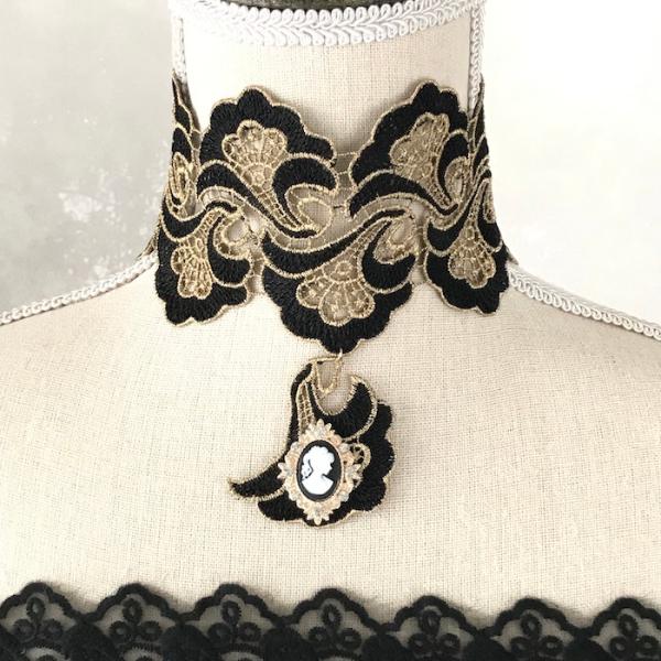 チョーカー レース レディース アンティーク調 パーティー ビクトリア調 ネックレス ゴールド系 ア...