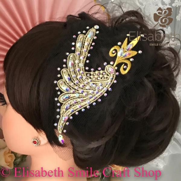 ヘアアクセサリー 髪飾り ヘア飾り 舞台衣装 ステージ衣装 ダンス衣装 社交ダンス フィギア衣装 競...
