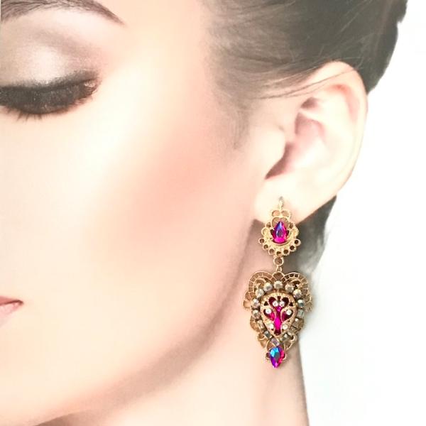 雫 ピアス ラインストーンピアス しずく 衣装ピアス アクセサリー 舞台衣装 ステージ衣装 ダンス衣...