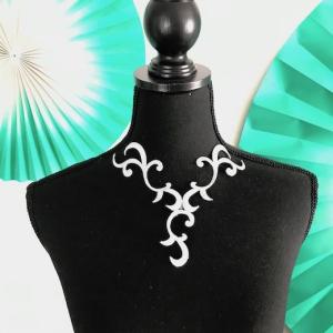 ネックライン アップリケ 装飾 衣装用 シルバ...の詳細画像4