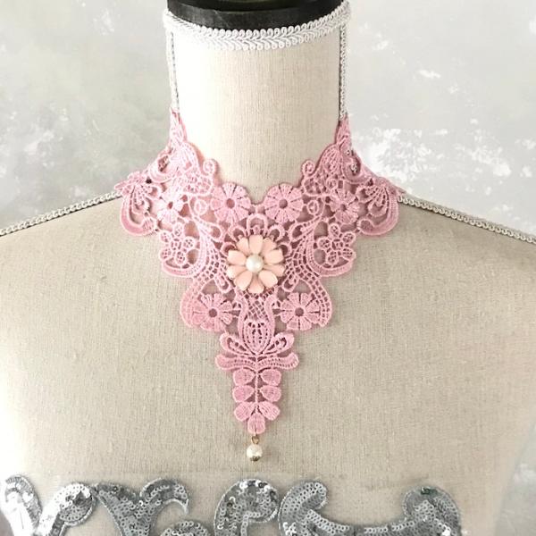 チョーカー レース レディース レースチョーカー コスプレ ネックレス 衣装 ピンク アクセサリー ...