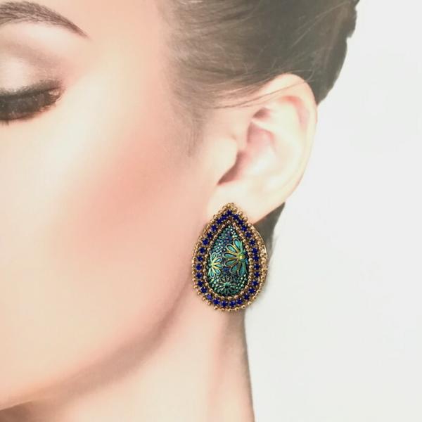 雫 ピアス ラインストーンピアス しずく グリーン ブルー 衣装ピアス アクセサリー 衣装ステージ ...
