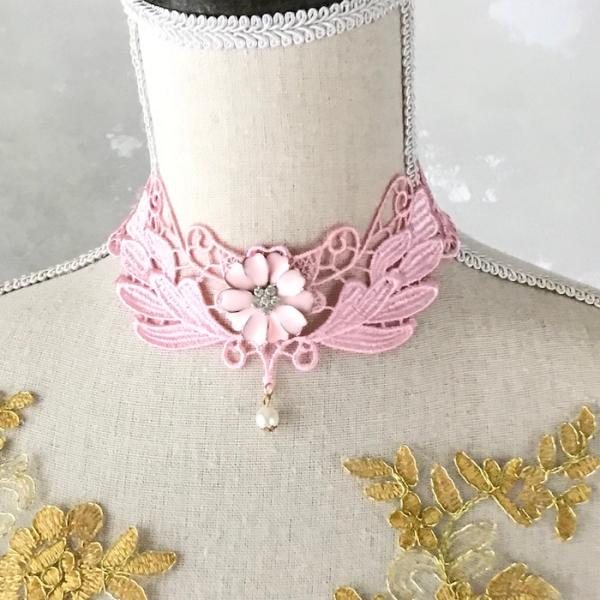 チョーカー レース レディース レースチョーカー コスプレ ネックレス 衣装 ピンク アクセサリー ...