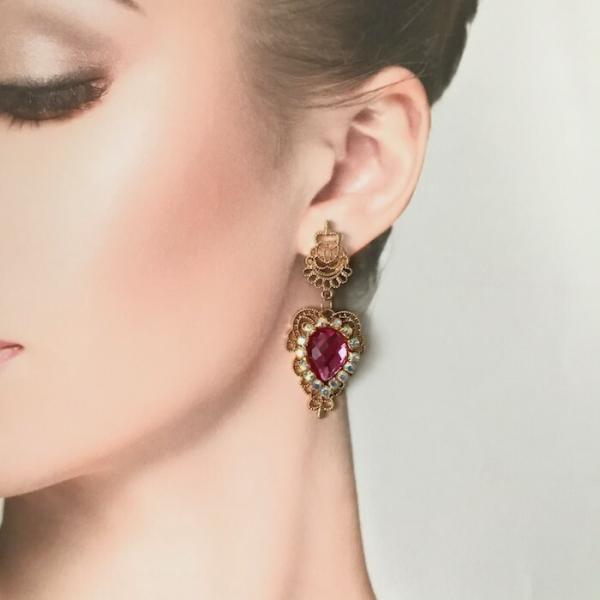 ピアス ラインストーンピアス ゴールド ピンク イヤリング ラインストーンイヤリング アクセサリー ...