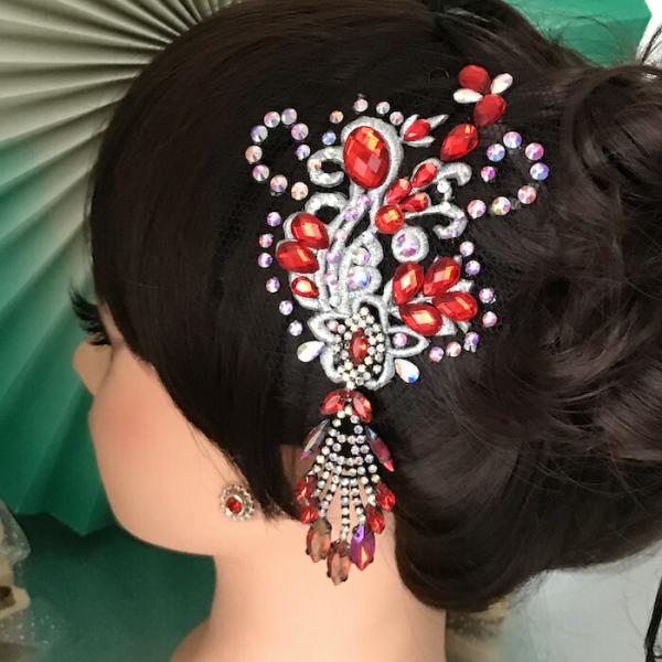 社交ダンス 競技ダンス ヘアアクセサリー 髪飾り ヘア飾り ラテンドレス 舞台衣装 ステージ衣装 ダ...