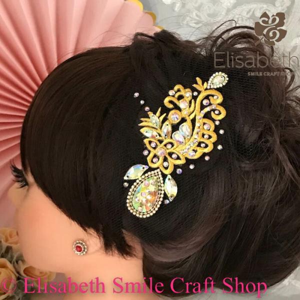 ヘアアクセサリー 髪飾り ヘア飾り 舞台衣装 ステージ衣装 ダンス衣装 社交ダンス フィギア衣装 競...