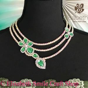 バレエ　社交ダンス　競技ダンス　ネックレス＆イヤリング　６セット　美品 社交ダンス ネックレス ダンス衣装アクセサリー ゴージャス 豪華