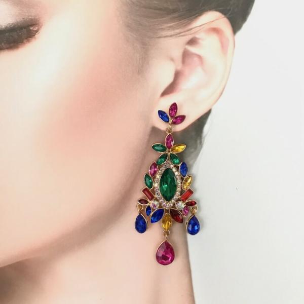 ラインストーン ピアス 衣装 イヤリング アクセサリー デザインピアス 社交ダンス ベリーダンス パ...