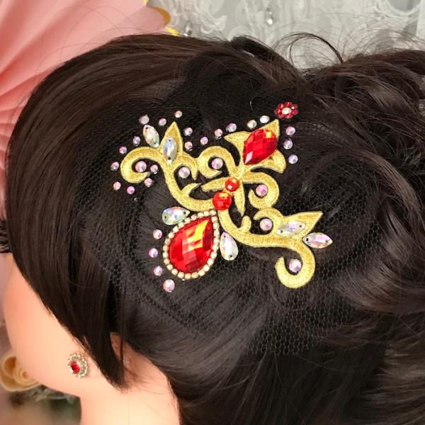 ヘアアクセサリー 髪飾り ヘア飾り 舞台衣装 ステージ衣装 ダンス衣装 社交ダンス フィギア衣装 競...