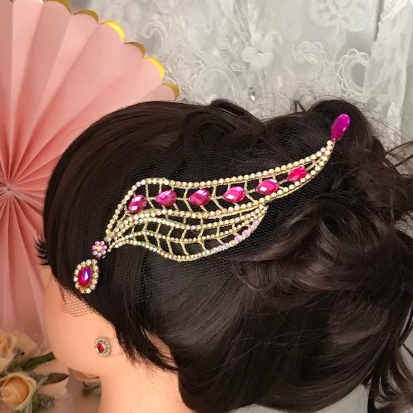 ヘアアクセサリー 髪飾り ヘア飾り 舞台衣装 ステージ衣装 ダンス衣装 社交ダンス フィギア衣装 競...