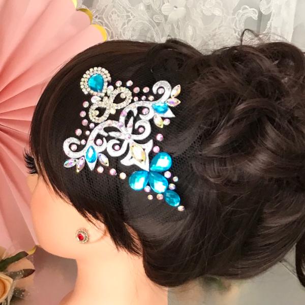 ヘアアクセサリー 髪飾り ヘア飾り 舞台衣装 ステージ衣装 ダンス衣装 社交ダンス フィギア衣装 競...