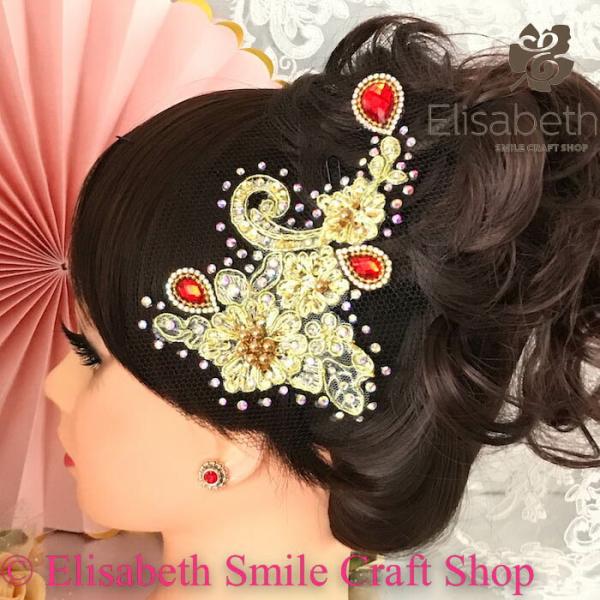 ヘアアクセサリー 髪飾り ヘア飾り 舞台衣装 ステージ衣装 ダンス衣装 社交ダンス フィギア衣装 競...