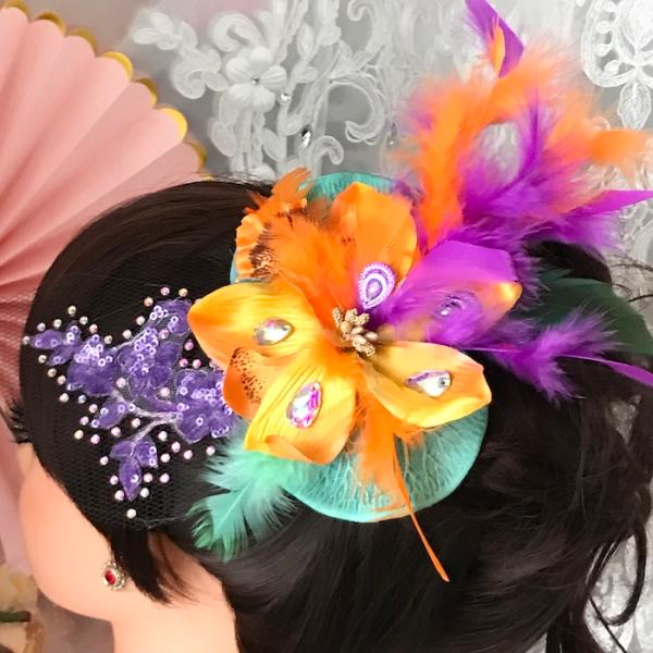 ヘアアクセサリー 髪飾り ヘア飾り 舞台衣装 ステージ衣装 ダンス衣装 社交ダンス フィギア衣装 競...