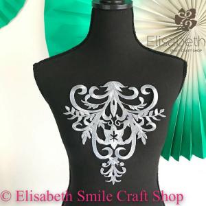 刺繍ワッペン アイロン接着可 シルバー グレー...の詳細画像1