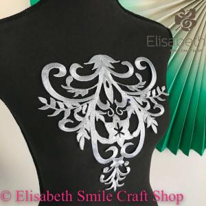 刺繍ワッペン アイロン接着可 シルバー グレー...の詳細画像2