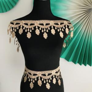 レース 手芸 ベージュ ケミカルレース タッセルレース