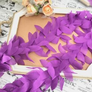 花 立体感 レース ブレード シフォン リボン パープル