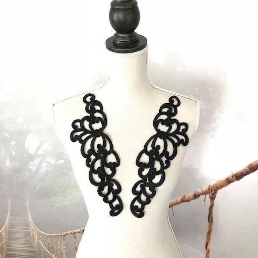 モチーフレース 黒 レオタード モチーフ ハンドメイド 衣装 パーツ 装飾